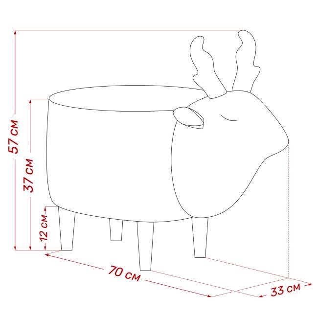 Пуф Leset Оленёнок V18 бежевый, компаньон V23 молочный шоколад Бук