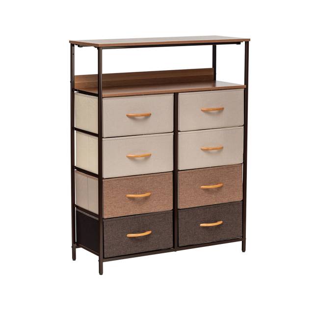Комод Leset Локи 8 ящ. с полкой Коричневый Бежевый, светло-коричневый, темно-коричневый Комод Leset Локи 8 ящ. с полкой Коричневый Бежевый, светло-коричневый, темно-коричневый