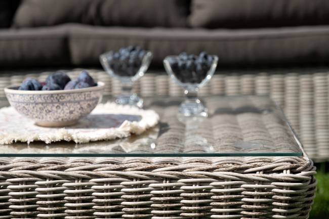 "Гляссе" лаунж-зона из искусственного ротанга, цвет бежевый