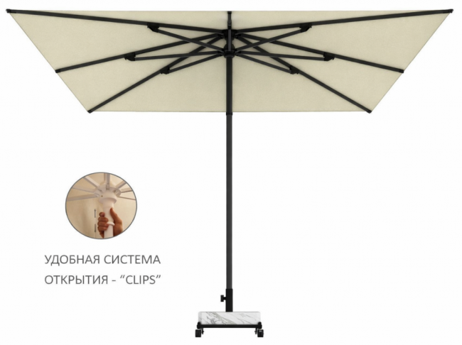 Зонт профессиональный 2.5х2.5 м Avocado Clips 2500х2500 мм Зонт профессиональный 2.5х2.5 м Avocado Clips 2500х2500 мм