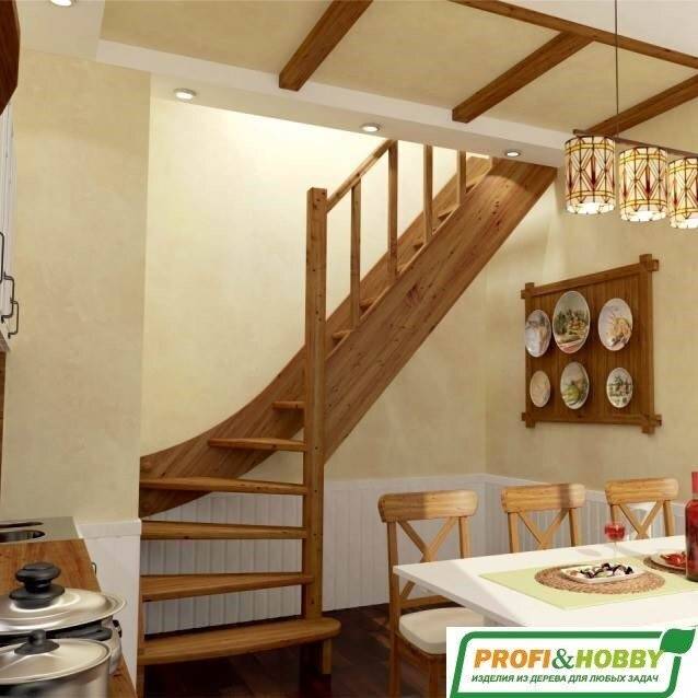 Деревянная лестница ЛС-07м/5 под покраску Деревянная лестница ЛС-07м/5 под покраску