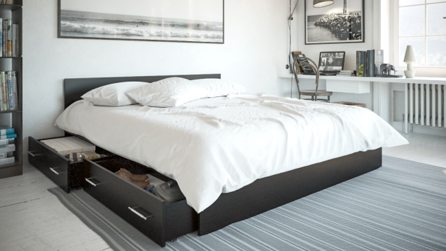 Кровать с ящиками Стандарт 1800 цвет венге