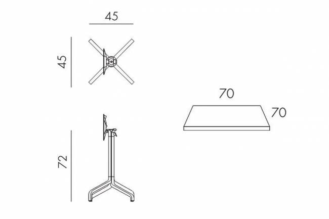 Стол складной квадратный Frasca Mini 70*70, белый (база + столешница) Стол складной квадратный Frasca Mini 70*70, белый (база + столешница)