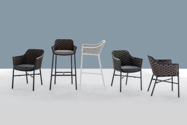 Кресло барное плетеное Panama белый, бежевый, шампанское 540х540х1010 мм Кресло барное плетеное Panama белый, бежевый, шампанское 540х540х1010 мм