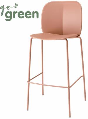 Стул пластиковый полубарный Mentha Go Green карамельный 490х520х1010 мм
