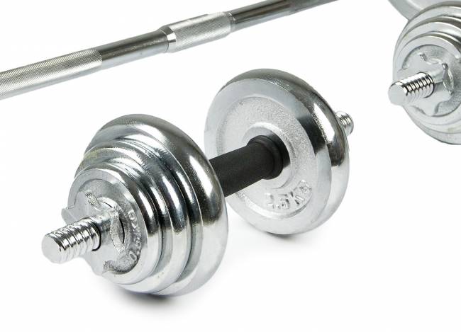 Набор Гантели и штанга AMETIST 50кг в чемодане (металл краш)