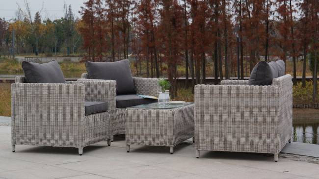 "Кон Панна" столик журнальный из искусственного ротанга, цвет бежевый