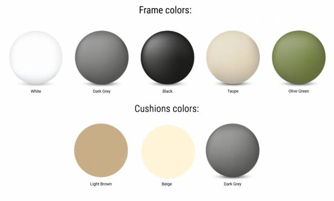 Комплект пластиковой мебели Portofino Lounge Corner белый, светло-коричневый Комплект пластиковой мебели Portofino Lounge Corner белый, светло-коричневый