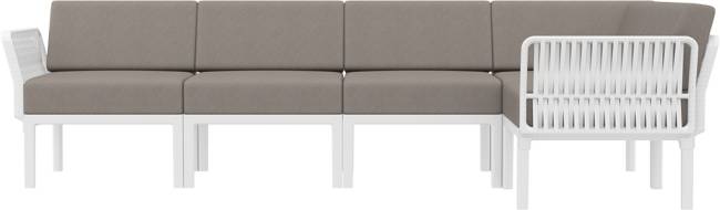 Комплект пластиковой мебели Portofino Lounge Corner белый, светло-коричневый Комплект пластиковой мебели Portofino Lounge Corner белый, светло-коричневый