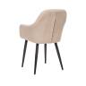 Стул с подлокотниками Leset Слим, каркас Черный, велюр Бежевый Бежевый Черный
