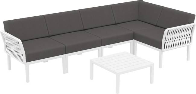 Комплект пластиковой мебели Portofino Lounge Corner белый, темно-серый Комплект пластиковой мебели Portofino Lounge Corner белый, темно-серый