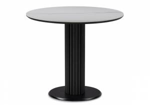 Керамический стол Кэмерон 90х90 белый мрамор snow white / черный