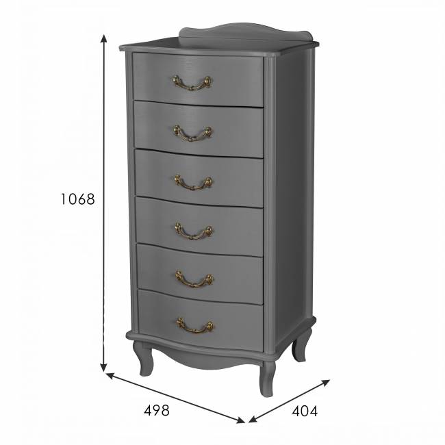 Комод Джульетта узкий 6 ящ., серый ясень Л