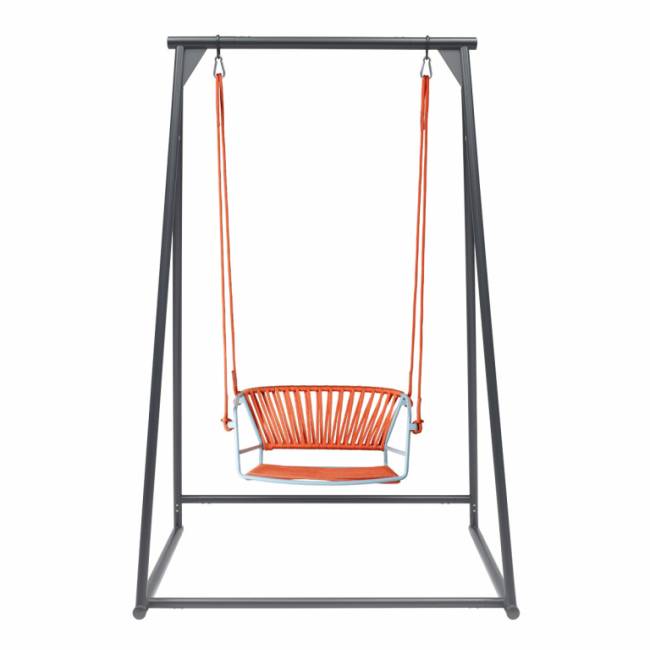 Качели плетеные Lisa Swing голубой, оранжевый 1450х1200х2220 мм