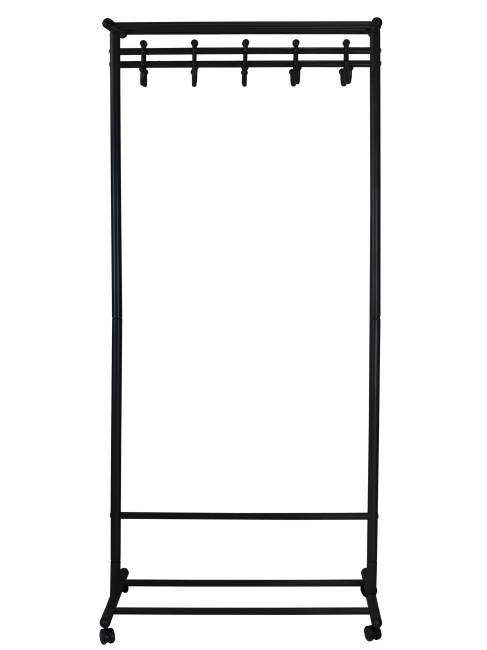 Вешалка напольная на колесах М 9 чёрный с крючками Вешалка напольная на колесах М 9 чёрный с крючками