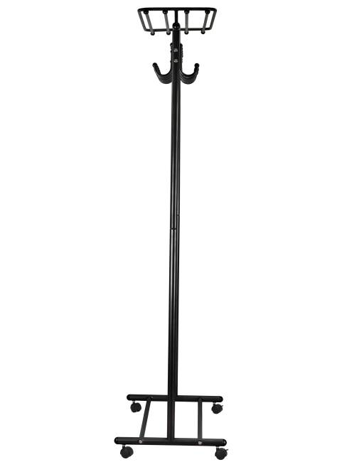 Вешалка напольная на колесах М 9 чёрный с крючками Вешалка напольная на колесах М 9 чёрный с крючками