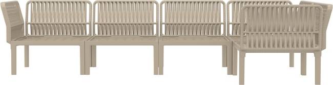 Комплект пластиковой мебели Portofino Lounge Corner бежевый, темно-серый Комплект пластиковой мебели Portofino Lounge Corner бежевый, темно-серый