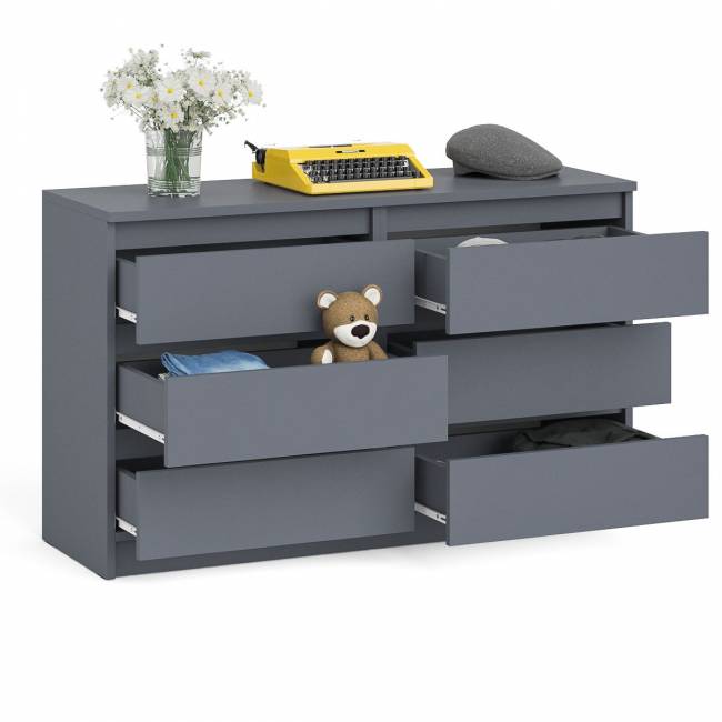 Широкий комод шесть ящиков Мори МК1200.6 цвет графит