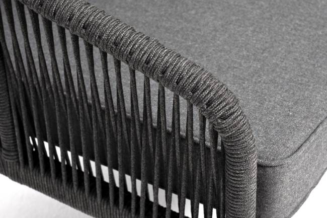"Канны" диван модульный плетеный из роупа, каркас алюминий темно-серый (RAL7024), роуп темно-серый круглый, ткань темно-серая "Канны" диван модульный плетеный из роупа, каркас алюминий темно-серый (RAL7024), роуп темно-серый круглый, ткань темно-серая