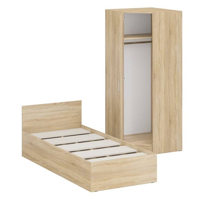 Кровать односпальная 900 с угловым шкафом Стандарт цвет дуб сонома