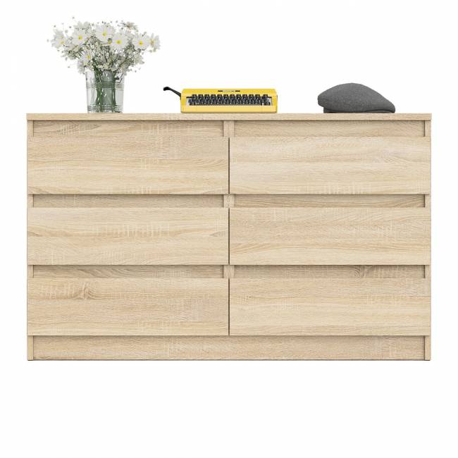 Широкий комод шесть ящиков Мори МК1200.6 цвет дуб сонома Широкий комод шесть ящиков Мори МК1200.6 цвет дуб сонома
