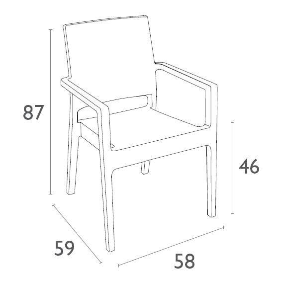 Комплект пластиковой мебели Miami Ibiza коричневый Комплект пластиковой мебели Miami Ibiza коричневый