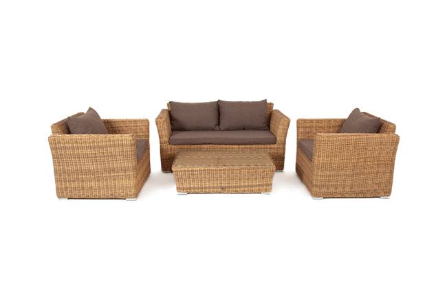 "Капучино Сингл" лаунж-зона из искусственного ротанга, цвет соломенный "Капучино Сингл" лаунж-зона из искусственного ротанга, цвет соломенный