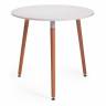Стол обеденный Марс/Mars (мод.T1004) МДФ/дерево, белый/натуральный, 80х80х75см White (Белый) / Natural (натуральный) МДФ/дерево