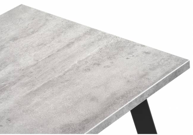 Обеденная группа Эделин светло-серый / бетон / черный матовый