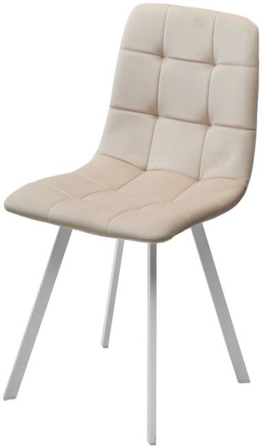 Стул РИЧИ, цвет H-06 Бежевый, велюр / белый каркас М-City Стул РИЧИ, цвет H-06 Бежевый, велюр / белый каркас М-City
