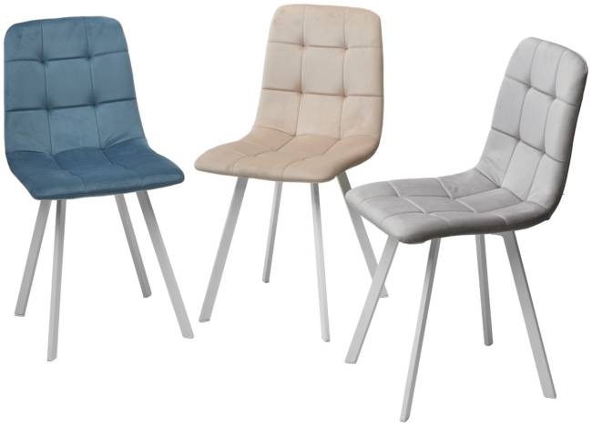 Стул РИЧИ, цвет H-06 Бежевый, велюр / белый каркас М-City Стул РИЧИ, цвет H-06 Бежевый, велюр / белый каркас М-City