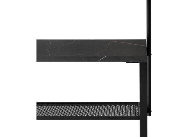 Барный стол Нари 120х50х171 файерстоун / черный матовый