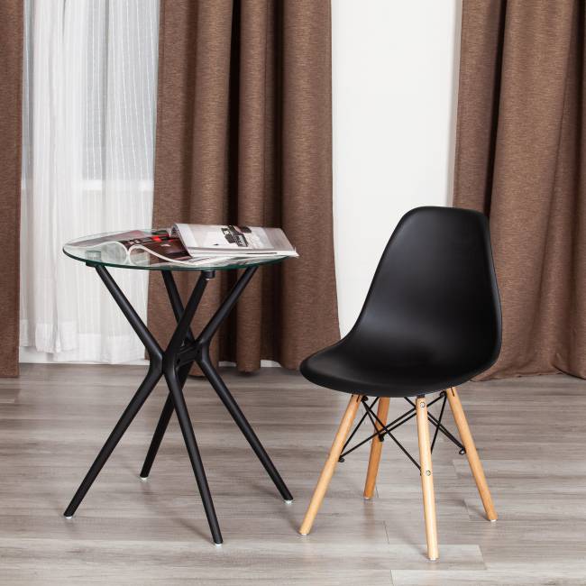 Стул CINDY (EAMES) (mod. 1801) дерево бук/металл/сиденье пластик, 45x51x82 см, Black (черный) (Комплект из 4 шт.) черный дерево бук/металл/сиденье пластик Стул CINDY (EAMES) (mod. 1801) дерево бук/металл/сиденье пластик, 45x51x82 см, Black (черный) (Комплект из 4 шт.) черный дерево бук/металл/сиденье пластик