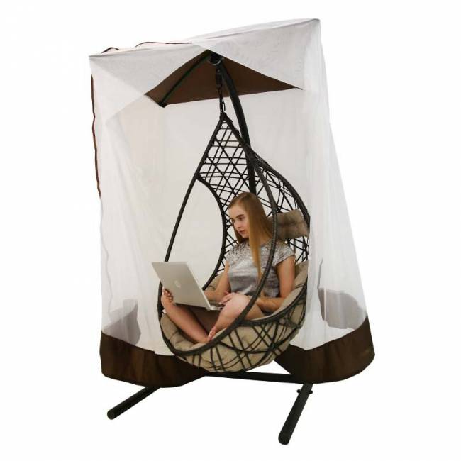 Москитная сетка "Комфорт" для одноместных подвесных кресел, шоколадный Москитная сетка "Комфорт" для одноместных подвесных кресел, шоколадный