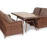 "Гляссе" обеденная группа из искусственного ротанга, цвет коричневый