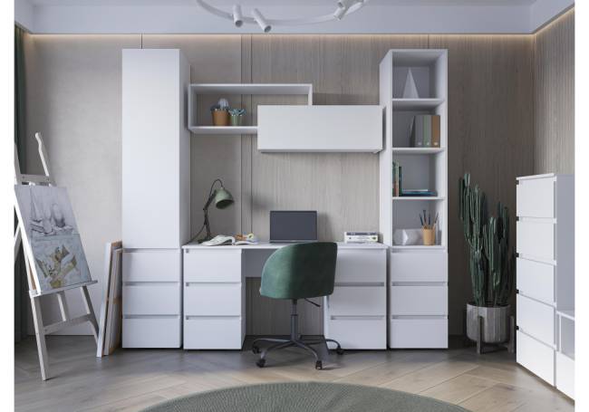 Шкаф Элла ПЛ 01 белый / белый