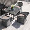 "Фредо" обеденная группа плетеная, цвет графит "Фредо" обеденная группа плетеная, цвет графит