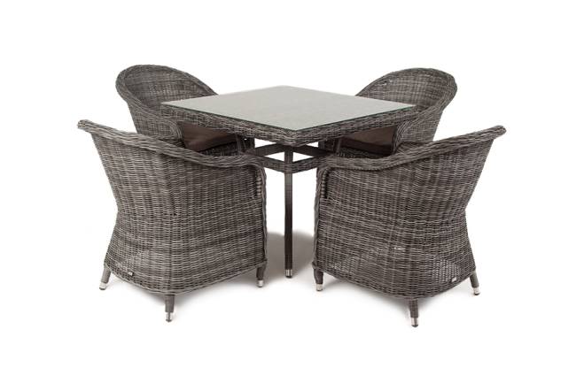 "Фредо" обеденная группа плетеная, цвет графит "Фредо" обеденная группа плетеная, цвет графит