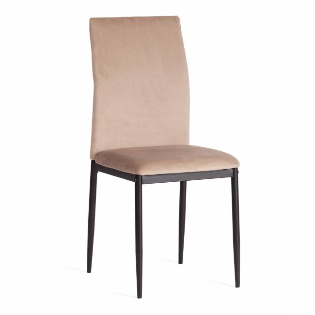 Стул CAPRI (mod. 39) металл, вельвет, 49.5 х 41 х 93,5 см, Beige (бежевый) HLR8 / черный (Комплект из 4 шт.)