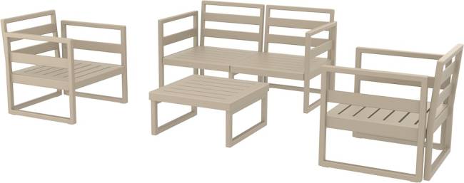 Комплект пластиковой мебели Mykonos бежевый, темно-серый