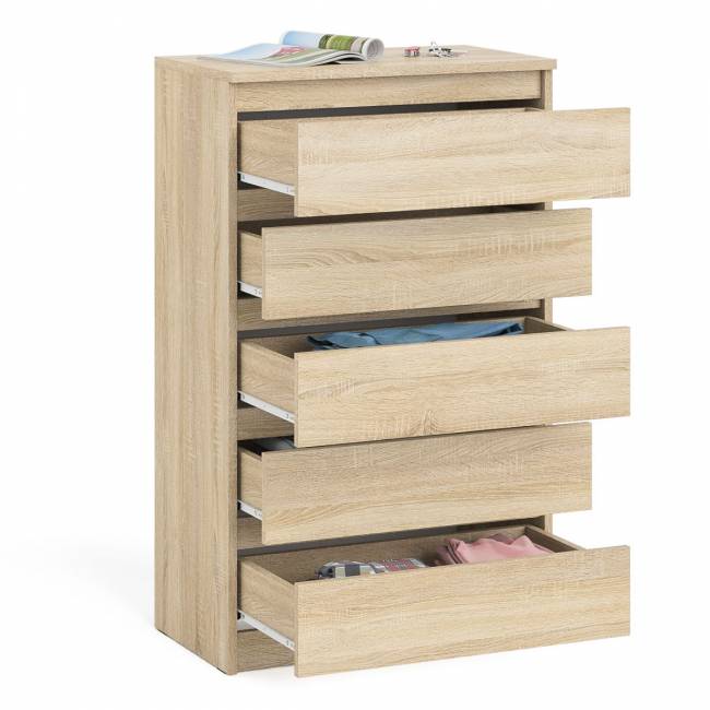 Узкий комод пять ящиков Мори МК700.5 цвет дуб сонома Узкий комод пять ящиков Мори МК700.5 цвет дуб сонома