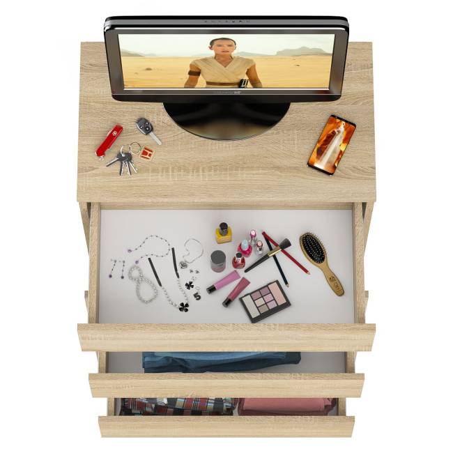 Узкий комод пять ящиков Мори МК700.5 цвет дуб сонома Узкий комод пять ящиков Мори МК700.5 цвет дуб сонома