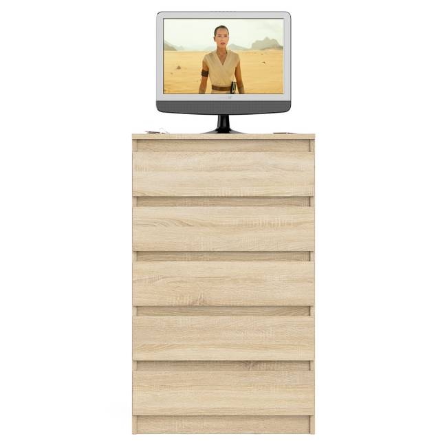 Узкий комод пять ящиков Мори МК700.5 цвет дуб сонома Узкий комод пять ящиков Мори МК700.5 цвет дуб сонома