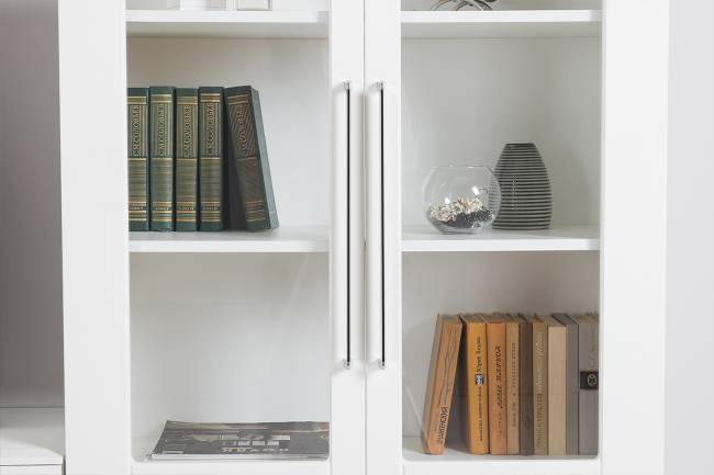 Два широких серванта и ТВ-тумба Валенсия цвет белый шагрень