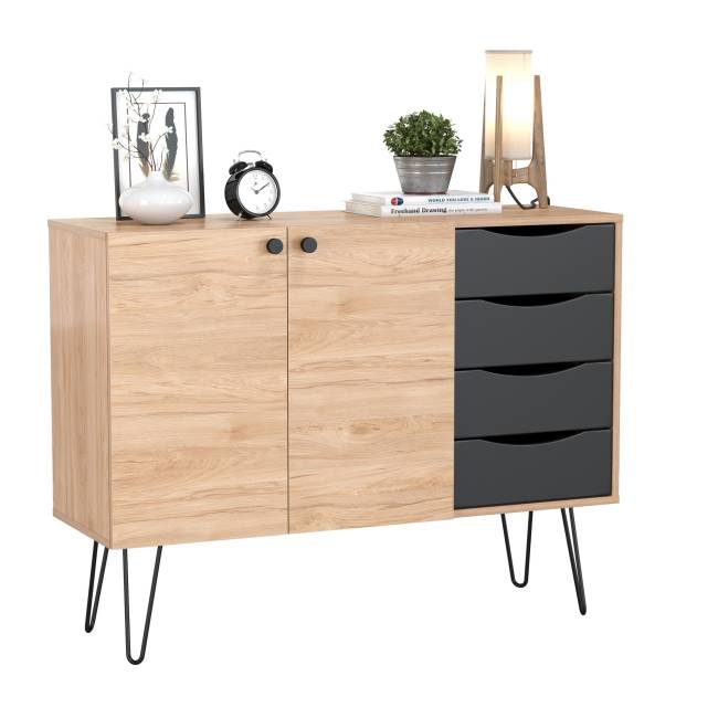 Комод-тумба Брюс 16.233 цвет чёрный/Battle rock Santiago Комод-тумба Брюс 16.233 цвет чёрный/Battle rock Santiago