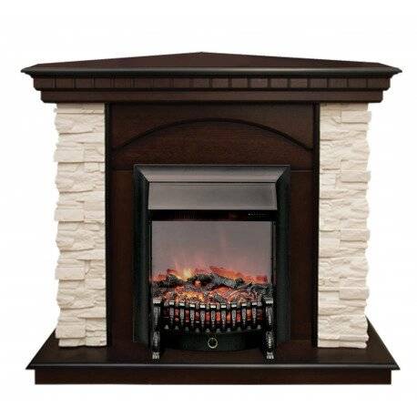 Электрокамин Elford Corner AO с очагом Fobos Lux BL S Электрокамин Elford Corner AO с очагом Fobos Lux BL S