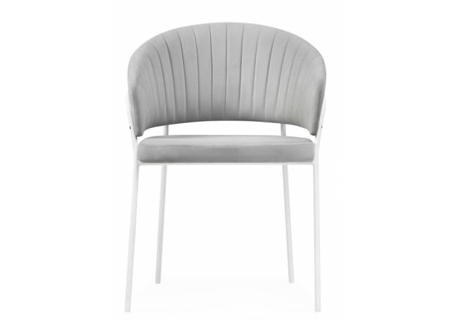 Стул на металлокаркасе Лео серый brandy light 22 / белый