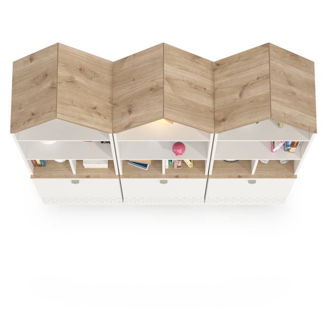 Набор из трёх комбинированных шкафов Эйп цвет белый/дуб белый