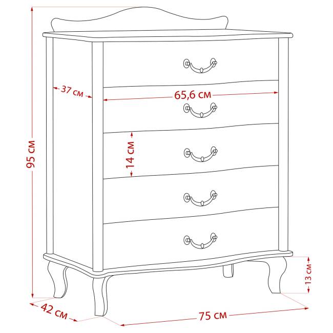 Комод Leset "Джульетта" Молочный дуб Комод Leset "Джульетта" Молочный дуб