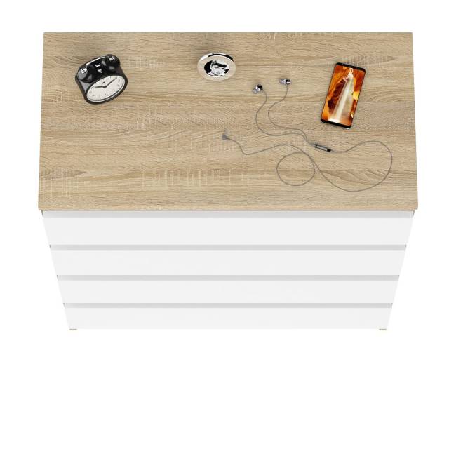 Комод четыре ящика Мори МК800.4 цвет дуб сонома/белый